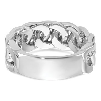 Men's 10K White Gold 1/6 ct tw Diamond Link Ring – view 7