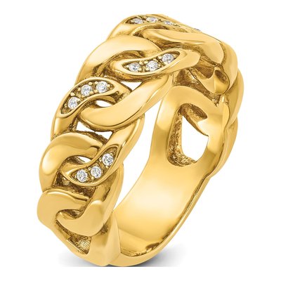 Men's 10K Yellow Gold 1/6 ct tw Diamond Ring – view 7