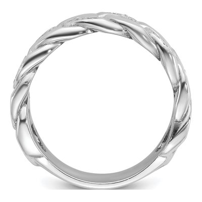 Men's 14K White Gold Link Diamond Ring Mounting – view 2