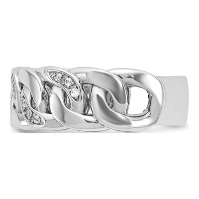 Men's 14K White Gold Link Diamond Ring Mounting – view 5