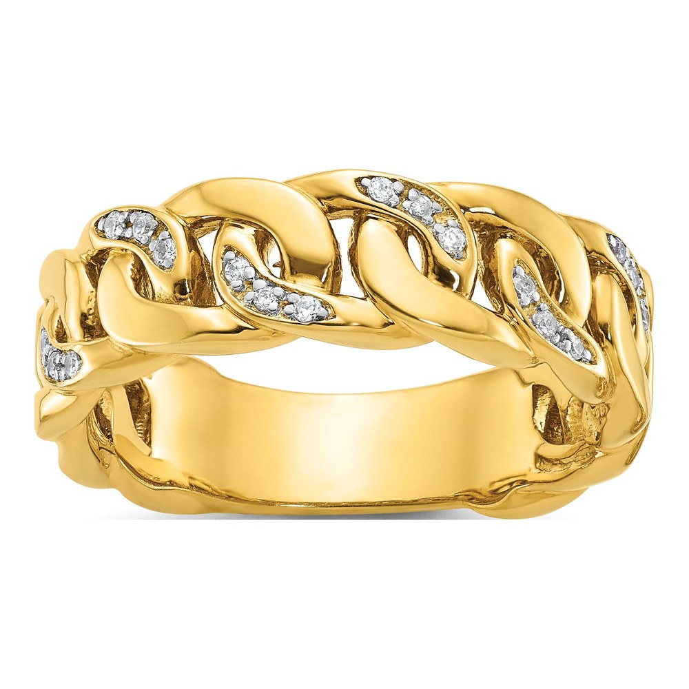 Ib Goodman 14K Mens Link Design 1/8 Carat Diamond Complete Ring