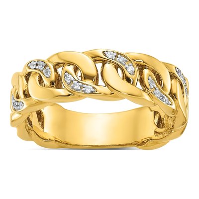 Men's 14K Yellow Gold 1/8 ct tw Diamond Ring