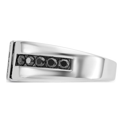 Men's 14K White Gold Black Diamond Ring Mounting – view 5