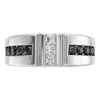 Men's 14K White Gold Black Diamond Ring Mounting – view 6