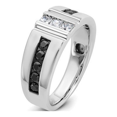 Men's 14K White Gold Black Diamond Ring Mounting – view 8