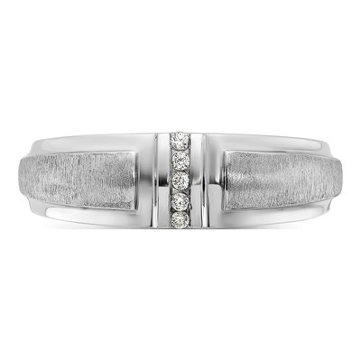 Men's 14K White Gold 3-Stone Diamond Ring Mounting – view 5