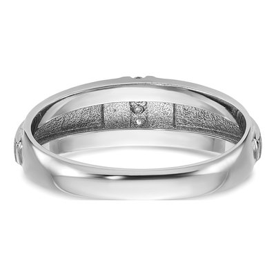 Men's 14K White Gold 3-Stone Diamond Ring Mounting – view 7