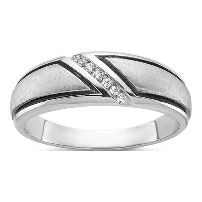 Men's 10K White Gold Black Diamond Ring Mounting