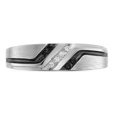 Men's 14K White Gold Black Diamond Ring Mounting – view 5
