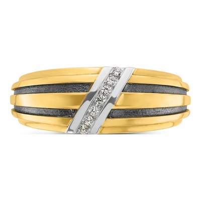 Men's 14K Yellow Gold 7-Stone Diamond Ring Mounting – view 6