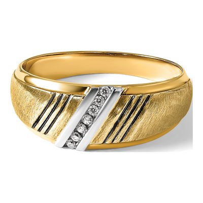 Men's 14K Yellow Gold 1/20 ct tw Lab-Grown Diamond Ring – view 8