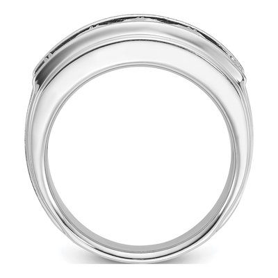 Men's 14K White Gold 2 ct tw Lab-Grown Diamond Grooved 5-Stone Ring – view 2