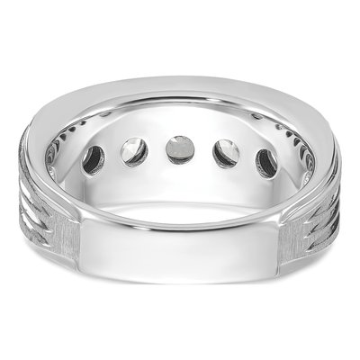 Men's 14K White Gold 2 ct tw Lab-Grown Diamond Grooved 5-Stone Ring – view 5