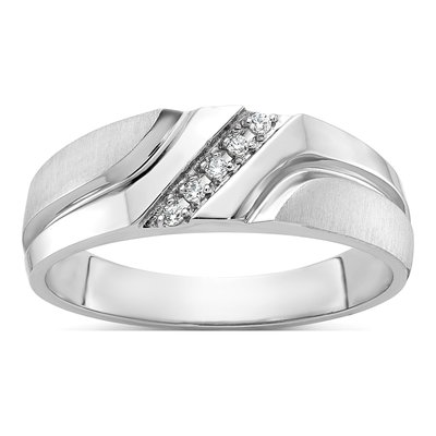 Men's 10K White Gold 5-Stone Diamond Ring Mounting