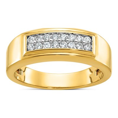 Men's 10K Yellow Gold 2-Row Ring Mounting