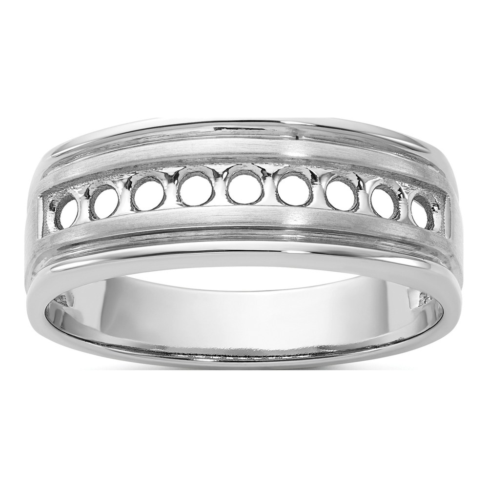 Men's 14K White Gold Diamond Ring Mounting