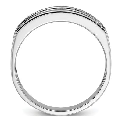 Men's 14K White Gold 1/2 ct tw Diamond Grooved 9-Stone Ring – view 2