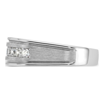Men's 14K White Gold 1/2 ct tw Diamond Grooved 9-Stone Ring – view 6