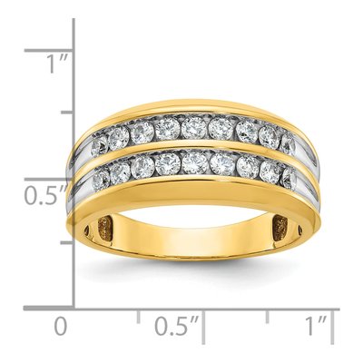 Men's 10K Yellow Gold Two-Row Ring Mounting – view 3