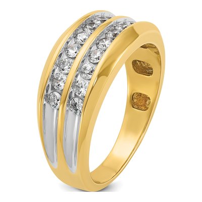 Men's 10K Yellow Gold Two-Row Ring Mounting – view 8