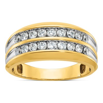 Men's 10K Yellow Gold Two-Row Ring Mounting