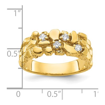 Men's 10K Yellow Gold Nugget Diamond Ring Mounting – view 2