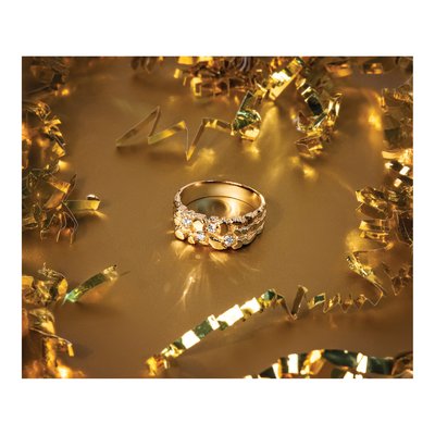 Men's 10K Yellow Gold Nugget Diamond Ring Mounting – view 4