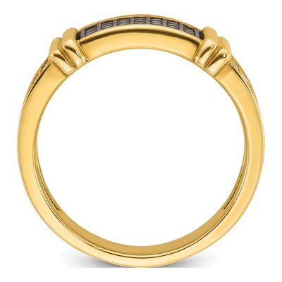Men's 10K Yellow Gold 5/8 ct tw Black Diamond Ring – view 2