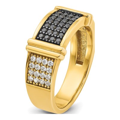 Men's 10K Yellow Gold 5/8 ct tw Black Diamond Ring – view 8