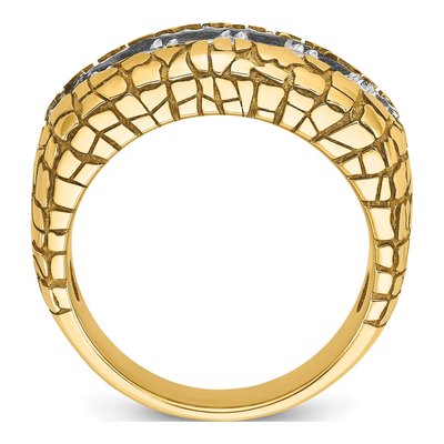 Men's 14K Yellow Gold Diamond Nugget Ring Mounting – view 2