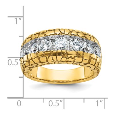 Men's 14K Yellow Gold Diamond Nugget Ring Mounting – view 3