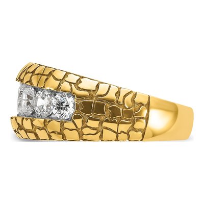 Men's 14K Yellow Gold Diamond Nugget Ring Mounting – view 5