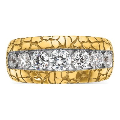 Men's 14K Yellow Gold Diamond Nugget Ring Mounting – view 6