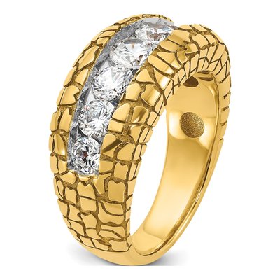 Men's 14K Yellow Gold Diamond Nugget Ring Mounting – view 8