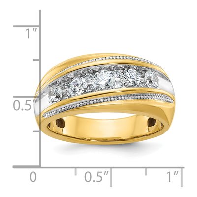 Men's 10K White Gold 1 ct tw Diamond Milgrain Ring – view 2