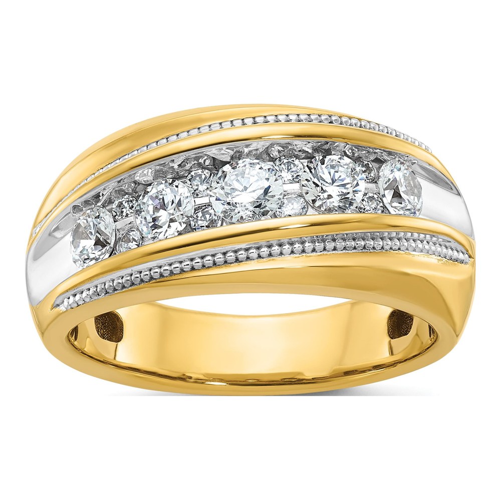 Men's 14K Yellow Gold Lab Diamond Ring