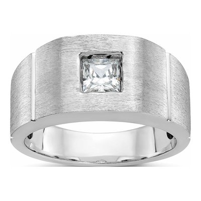 Men's 14K White Gold Solitaire Ring Mounting