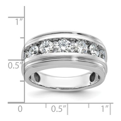 Men's 14K White Gold 1 3/4 ct tw Diamond Grooved Ring – view 3