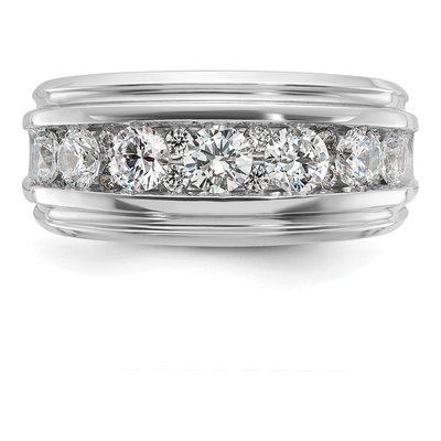 Men's 14K White Gold 1 3/4 ct tw Diamond Grooved Ring – view 6