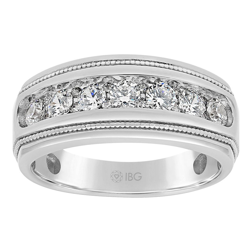Men's 14K White Gold 1 ct tw Diamond Milgrain Ring