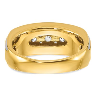 Men's 14K White Gold 1 ct tw Diamond Grooved Ring – view 6