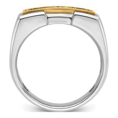 Men's 14K Two-Tone Gold 5-Stone Diamond Ring Mounting – view 2