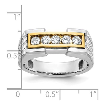Men's 14K Two-Tone Gold 5-Stone Diamond Ring Mounting – view 3