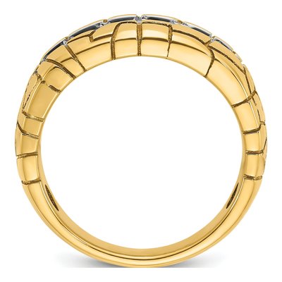 Men's 14K Yellow Gold 7-Diamond Ring Mounting – view 2