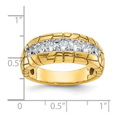 Men's 14K Yellow Gold 7-Diamond Ring Mounting – view 3