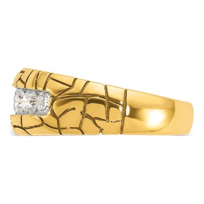 Men's 14K Yellow Gold 7-Diamond Ring Mounting – view 5