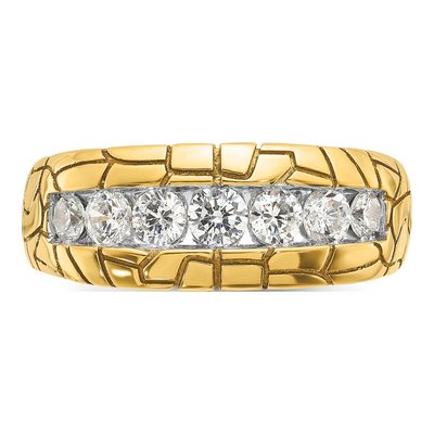 Men's 14K Yellow Gold 7-Diamond Ring Mounting – view 6