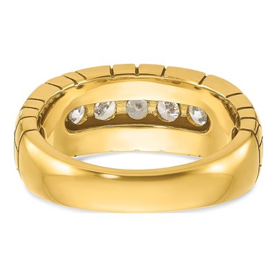 Men's 14K Yellow Gold 7-Diamond Ring Mounting – view 7