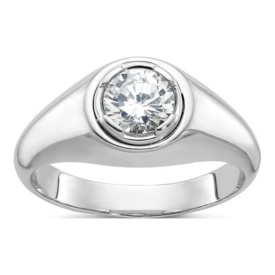 Men's 10K White Gold Round Diamond Ring Mounting