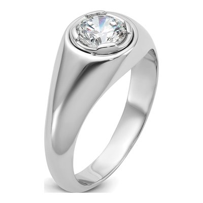 Men's 14K White Gold 1 ct tw Lab-Grown Diamond Round Ring – view 7